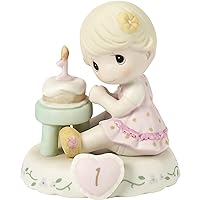 Precious Moments Growing in Grace Age 1 | Blonde Girl Bisque Porcelain Figurine | 1st Birthday Gift | Birthday Collection | Room Decor & Gifts | Hand-Painted