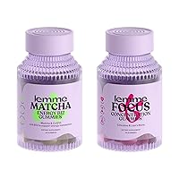 Lemme Matcha & Focus Bundle - Matcha Superfood Energy Gummies with B12, Green Tea + CoQ10 and Focus Gummies with Cognizin Citicoline for Focus & Brain Health - Vegan, Gluten-Free (Variety Pack of 2)