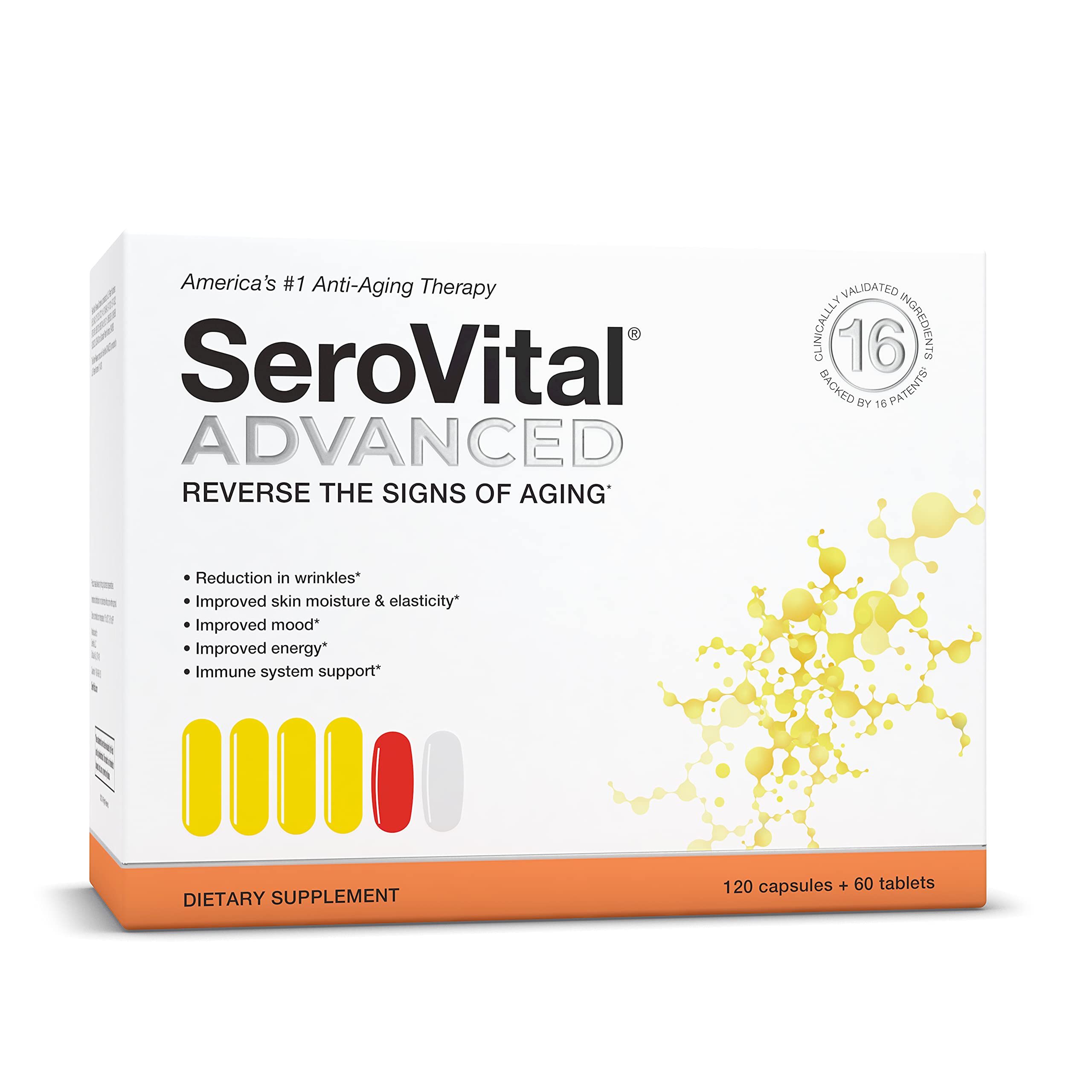 Serovital Advanced for Women - Anti-Aging Supplement for Women - Increase a Critical Peptide Associated with Stimulating Collagen Production, Skin Benefits, Energy, Immune Support, and Sleep - 30-Day