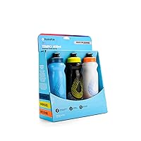 HydraPak Tempo Handheld Running Water Bottle 3-pack (400ml / 14oz), Made for Runners, Marathon Training and Race Day Squeeze Bottle. Perfect for Hydration, Electrolytes, Recovery and Nutrition Mixes.