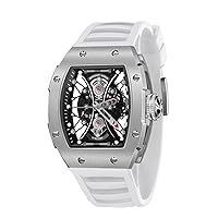 WISHDOIT GT Chronograph Watch Men's Luxury Tonneau Watch Calendar Date Luminous Waterproof Replica Watch for Men FKM Rubber Band Sport Dress Casual Watch