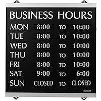 Sign - Century Series, Business Hours Sign with 176 1/4