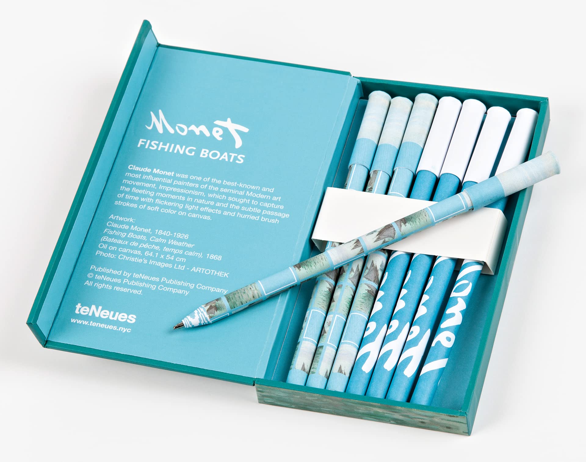 Fishing Boats, Claude Monet 8-Pen Set: Set of 8 Ball Point Pens in a Slim Case