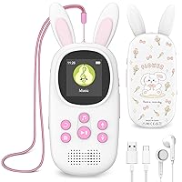 16GB Music MP3 Player for Kids, Cute Bunny Kids Music MP3 Player with Bluetooth, MP3 & MP4 Players with Speaker, MP3 Player with FM Radio, Recordings, Alarm, Pedometer, Stopwatch, Support up to 128GB