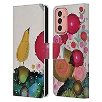 Head Case Designs Officially Licensed Sylvie Demers Yellow Birds 3 Leather Book Wallet Case Cover Compatible with Samsung Galaxy M13 (2022)