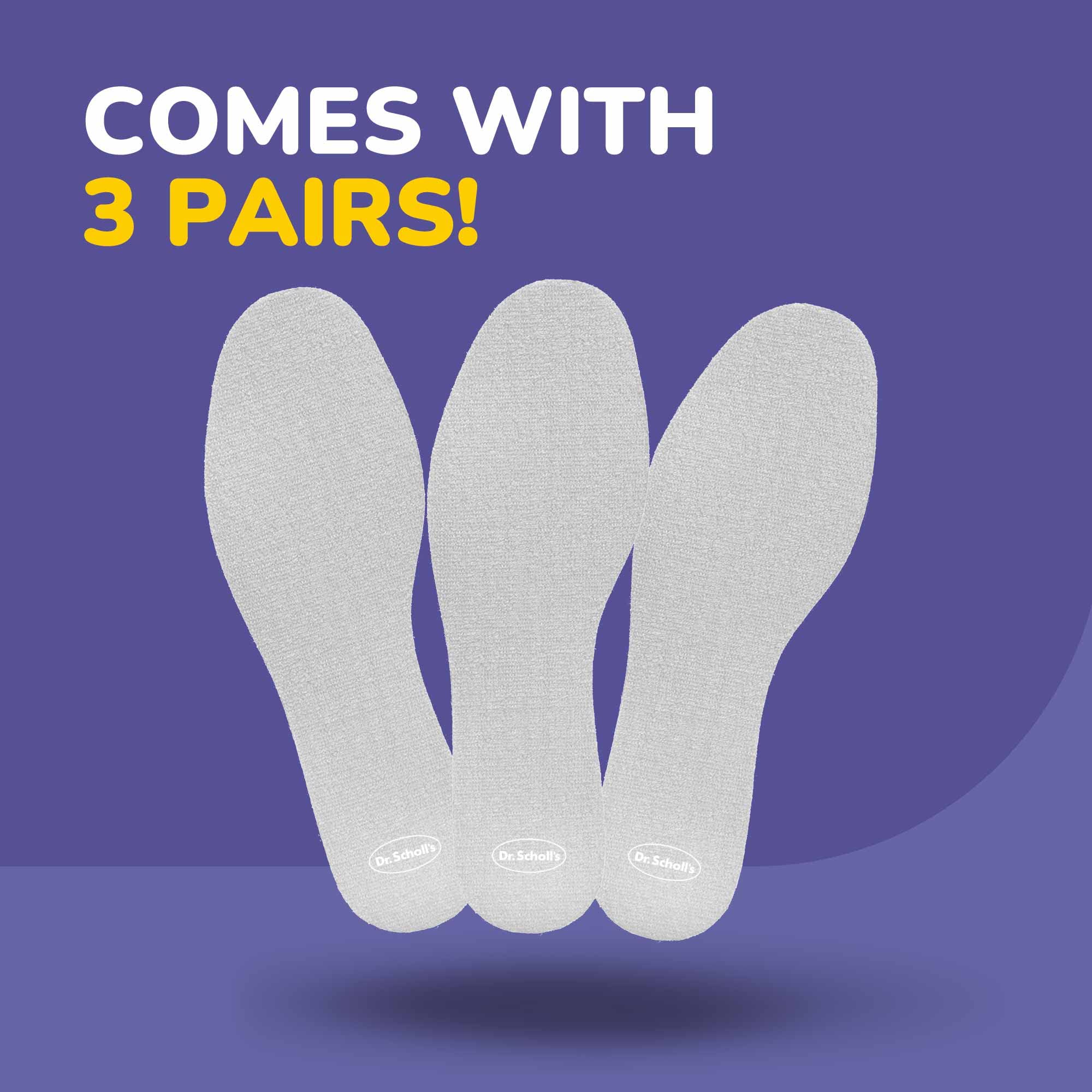 Dr. Scholl's Go Sockless Cushioning Insoles, 3 Pairs, Trim to Fit