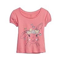 GAP Baby Girls' Short Puff Sleeve Graphic Tee T-Shirt