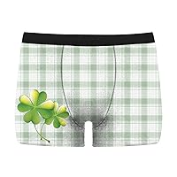 Men's Underwear Covered Waistband Boxer Briefs Covered Band Clover Irish Boxer Brief Quick Dry Slim Fit Trunks Underwear