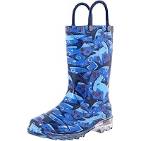 Western Chief Kids Light-Up Waterproof Rain Boot with Pull on Handles