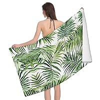 (Tropical Palm Banana Leaves) Print Large Beach Towel Sand Free Microfiber Quick Dry Lightweight Boho Colorful Decorative Pool Towels for Travel Swim Yoga Camping 52