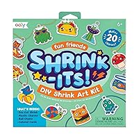 Ooly Shrink-Its! 28 PC DIY Shrinking Art Kit That Creates Charms and Tags, Includes 20 Plastic Pre Cut Charms and More! No Mess Art for Kids, DIY Creative Activity, Ideal Party Favor [Fun Friends]