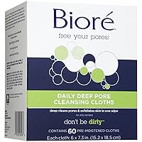 Biore Daily Recharging Cleansing Cloths Refill, 60 ct