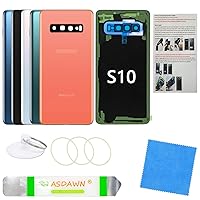 Galaxy S10 Rear Glass Replacement Back Cover with Pre-Installed Camera Lens + All The Adhesive + Installation Manual + Repair Tool Kit for Samsung Galaxy S10 SM-G973 All Carriers (Flamingo Pink)