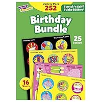 Trend Enterprises: Birthday Bundle, Scented Scratch 'N Sniff Stinky Stickers, Fun for Goodie Bags, Rewards, Incentives, Crafts as and Collectibles, 25 Designs, 16 Sheets Included, for Ages 3 and Up