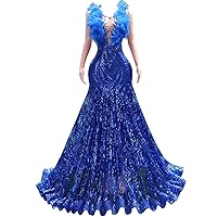 Women's Sleeveless Sequines Mermaid Evening Dress Party Prom Gown Pageant Celebrity Dress