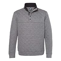 J America Adult Quilted Snap Pullover S CHARCOAL HEATHER