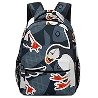 Flying Atlantic Puffin Unisex Laptop Backpack Lightweight Shoulder Bag Travel Daypack