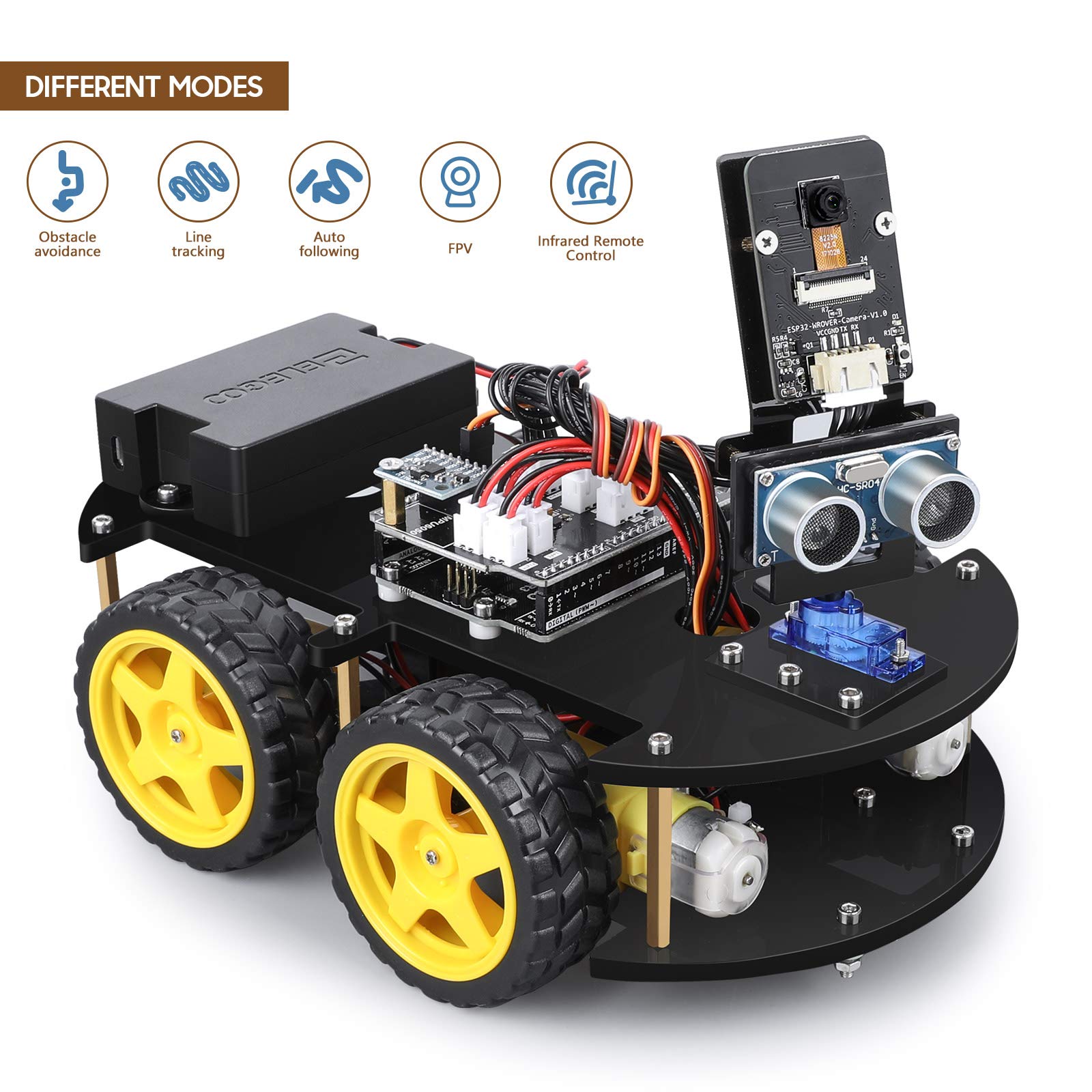 ELEGOO UNO R3 Project Smart Robot Car Kit & ELEGOO Upgraded 37 in 1 Sensor Modules Kit