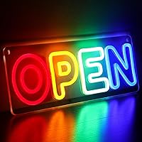 Open Signs for Business Ultra Bright LED Neon Open Sign 16 Inch Lighted Open Sign Electric Plug In Light Up Open Sign for Business Window Glass Storefront Door Shop Store Bar Salon Restaurant