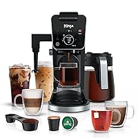 CFP301 DualBrew Pro Specialty 12-Cup Coffee Maker with Glass Carafe, Single-Serve, Grounds, compatible with K-Cup pods, with 4 Brew Styles, Iced Coffee Maker, Frother & Hot Water System, Black