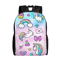 Rainbow Printed Backpack Lightweight Laptop Bag Casual Daypack for Office Outdoor Travel