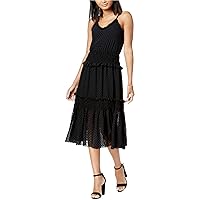 Womens Smocked Fit & Flare Dress