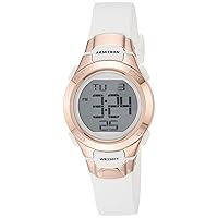 (White/Rose Gold) - Armitron Sport Women's 45/7012 Digital Chronograph Resin Strap Watch