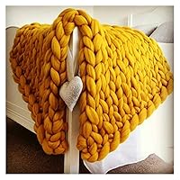 Chunky Yarn,Arm Knitting Yarn 1000g/Ball Soft Yarn DIY Arm Roving Knitting Blanket Thick Chunky Yarns Hand Knit Spinning Crocheting Sewing Yarn (Color : Yellow)