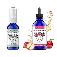 Colloidal Silver Spray + Apple Cider Vinegar - ACV Supplement Drops - with Mother - 4oz - Keto, Organic, Vegan, Non-GMO - No Added Sugar - Tasty Alternative to Capsules, Pills, Gummies