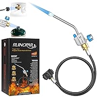 Propane Torch Head with Igniter, Trigger Start Propane Gas Torch Kit with 5FT Hose, Adjustable Flame Blow Torch Head with Extend 1.5