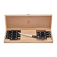 Zwilling J.A. Henckels Twin Gourmet 8-Piece Steak Knife Set with Box, Black