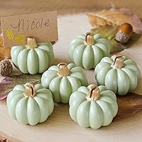 Kate Aspen Fall Decor Mini Green Pumpkin Place Card Holder (Set of 6), Place Settings, Perfect for Thanksgiving Table Decor, Fall Themed Weddings, Bridal Brunches
