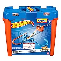 Hot Wheels Track Builder Playset, Deluxe Stunt Box with 25 Component Parts & 1:64 Scale Toy Car (Amazon Exclusive)