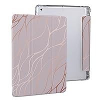 Rose Gold Marble Pattern Printing Funny Case with Kickstand Card Slot Pen Holder for iPad Pro 2020 （11in）/ 2020 （10.2in）/ 2020 AIR 4 （10.9in）/ Pro 2021 （11in）
