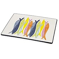 Boston International Ceramic Serving Platter, 10 x 8-Inches, Hand Stamp Fish
