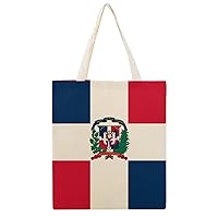 Dominican Republic Flag Canvas Bag, Fashion Handbag, Large Capacity, Shoulder Bag, Cute Tote Bag, Double Sided Printing Pattern Bag, A4 Men's, Women's, Eco Bag, Shopping Bag, Popular, Going Out Bag, For Work or School Commute, Lightweight, Travel, White-style