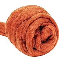 Crochet Kit Yarn 3.53oz Brown Wool Roving Yarn, Wool Felting Supplies, 100% Pure Wool, Chunky Yarn, Spinning Wool Roving for Felting DIY