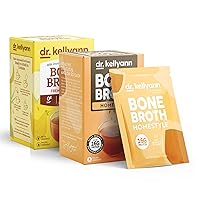 Dr. Kellyann Bone Broth Packets French Onion Trial Pack (2 Boxes, 14 Servings), Original Homestyle Chicken and French Onion, 16g of Collagen Protein per Serving