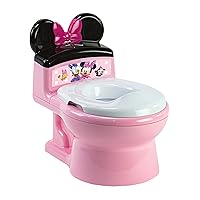 The First Years Disney Minnie Mouse Potty Training Toilet and Toddler Toilet Seat - Toilet Training Potty with Fun Flushing and Cheering Sounds,Pink