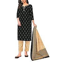 ladyline Casual Ethnic Printed 100% Cotton Salwar Kameez with Cotton Mal Dupatta