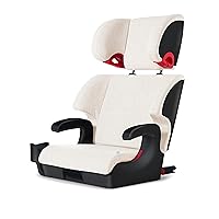 Clek Oobr High Back Booster Seat with Adjustable Headrest, Reclining Design, Latch System, and Retardant-Free Fabric, Marshmallow