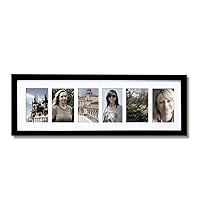 Asense 3.5X5 6 Opening Decorative Wall Hanging Collage Picture Photo Frame, Black Color, Made To Display 3.5X5 Inches Photos