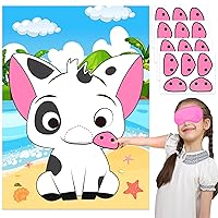 Moana Party Decorations Pin The Nose on The Pig Pin Game for Kids Moana Birthday Party Favors Pig Poster Decorations
