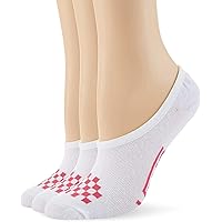 Vans, Canoodle Super No-Show Socks - 3 Pair Pack (1-6, White/Pink)