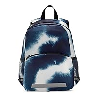 ALAZA Indigo Tie Dye Blue Kids Toddler Backpack Purse for Girls Boys Kindergarten Preschool School Bag w/Chest Clip Leash Reflective Strip