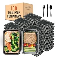 SQUATZ 100 Meal Prep Containers with Lids for Adults - 33oz, Microwave Safe, Reusable Food Storage, Freezer Safe, Leak-Free Lunch Container - Includes Utensils