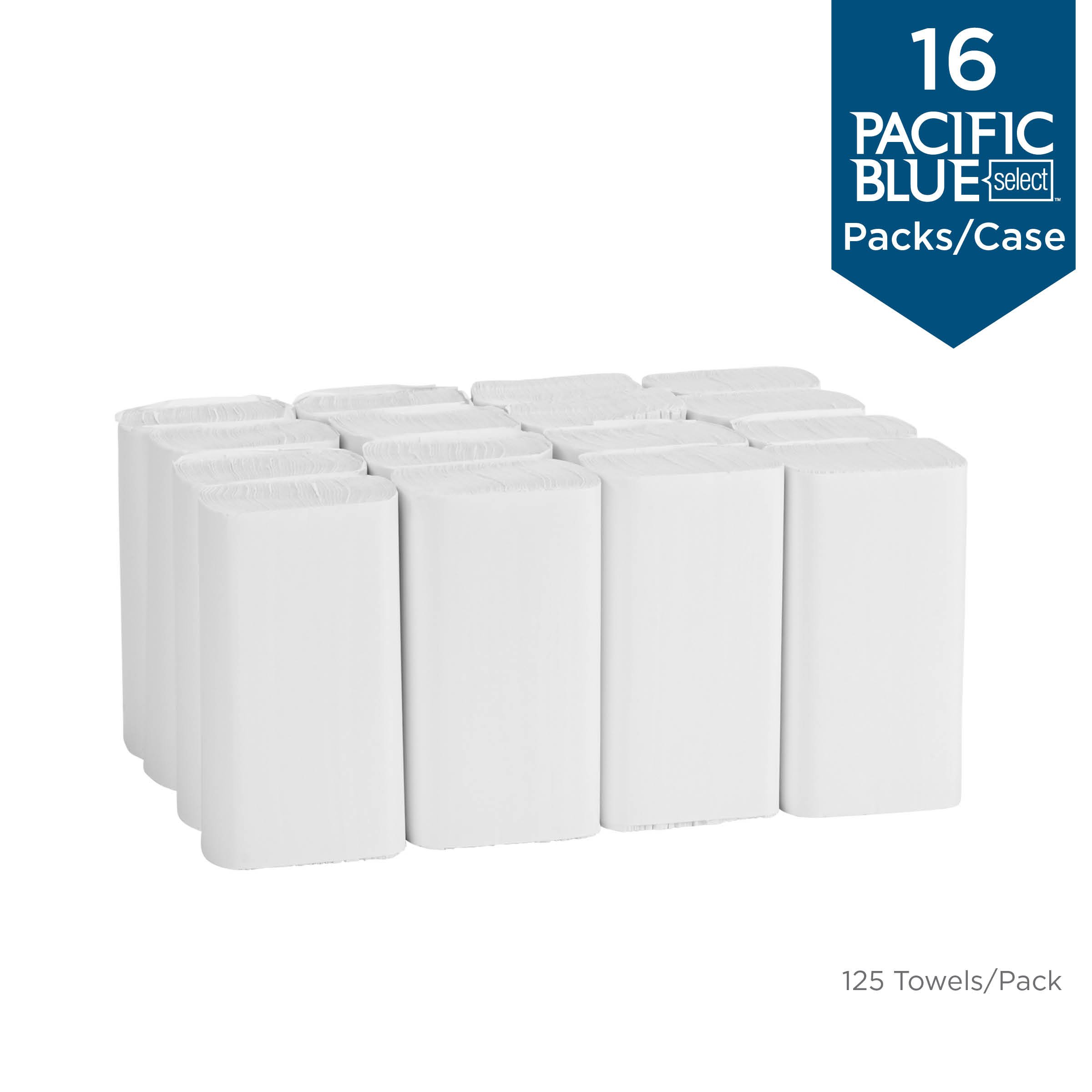 Pacific Blue Select Multifold Premium 2-Ply Paper Towels by GP PRO (Georgia-Pacific); White; 21000; 125 Paper Towels Per Pack; 16 Packs Per Case