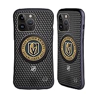 Head Case Designs Officially Licensed NHL Puck Texture Vegas Golden Knights Hybrid Case Compatible with Apple iPhone 15 Pro Max