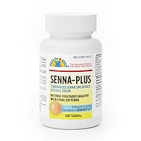 Senna Plus Natural Vegetable Laxative with Stool Softener, Generic for Senekot | Docusate Sodium 50mg, Sennosides 8.6mg 100 Count (Pack of 2)