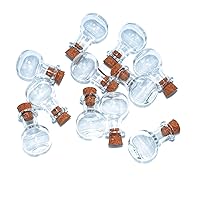 SHAOTONG 2ml Small Mini Glass Bottles Jars with Cork Stoppers.Wishing bottle drifting bottle wedding party DIY Etc. (D-20Pcs)